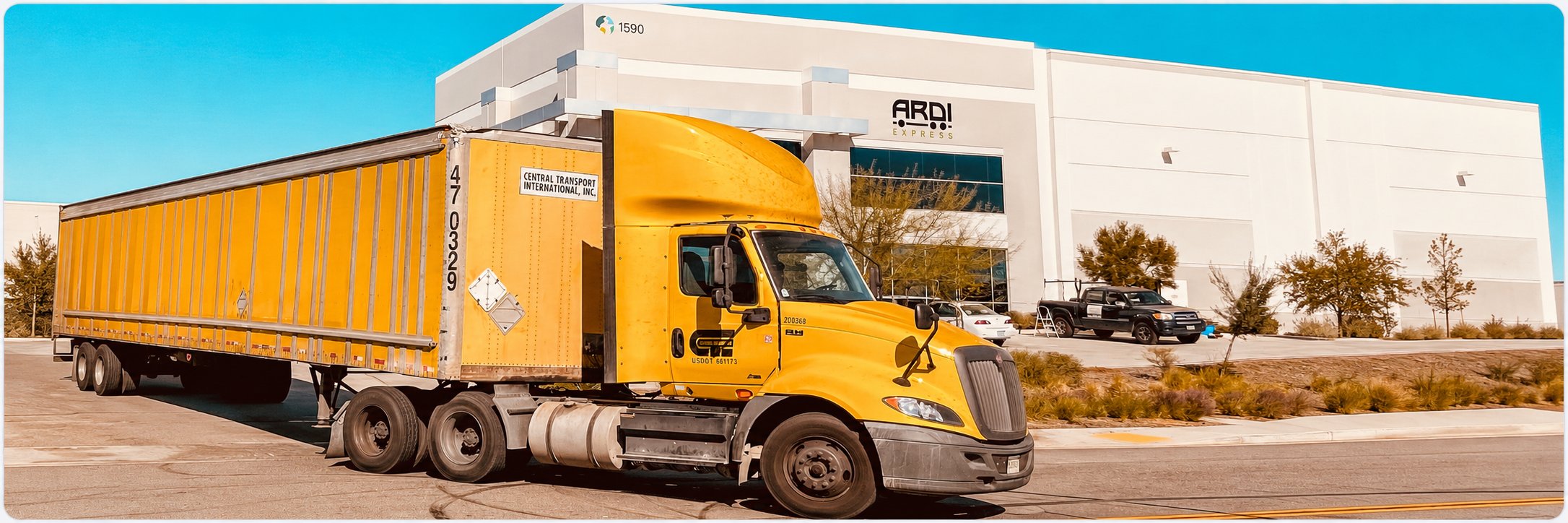 Truck departing the ARDI Express warehouse